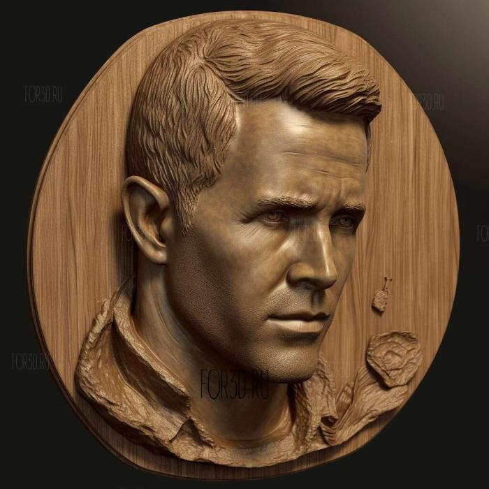 Ryan Reynolds 3 stl model for CNC